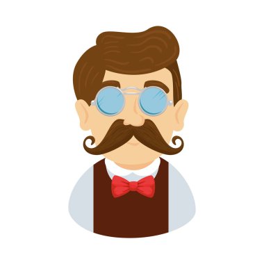 adam hipster bıyık ve gözlük