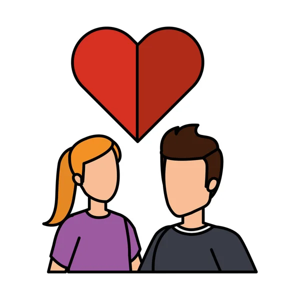 心愛と若いカップル — ストックベクタ
