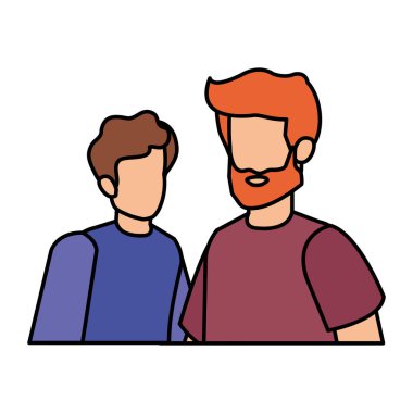 genç ve rahat bir çift men karakterleri