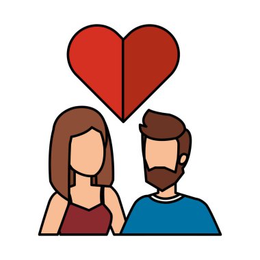 kalp sevgi ile genç Çift