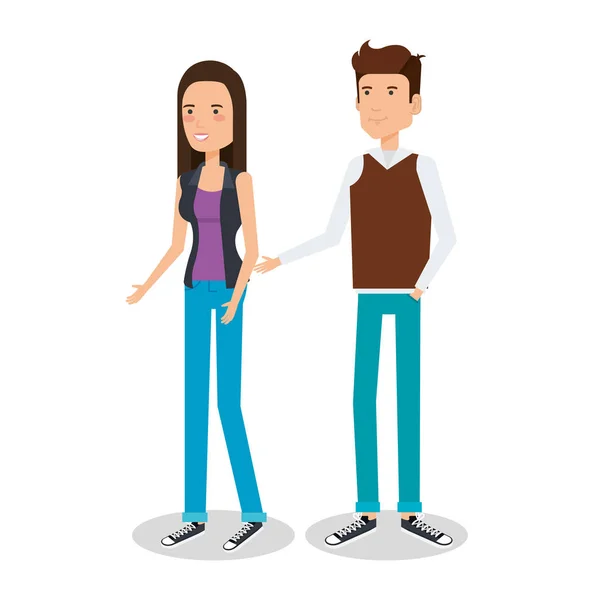 Amoureux couple avatars personnages — Image vectorielle