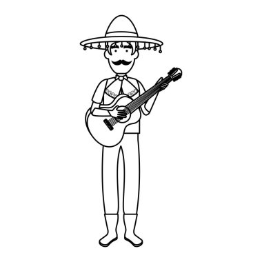 gitar ile geleneksel Meksikalı mariachi