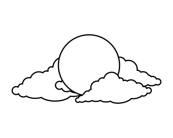 Sun with clouds icon — Stock Vector