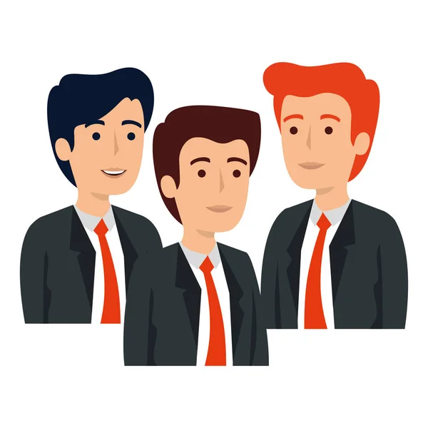 Elegante zakenlieden avatars tekens — Stockvector