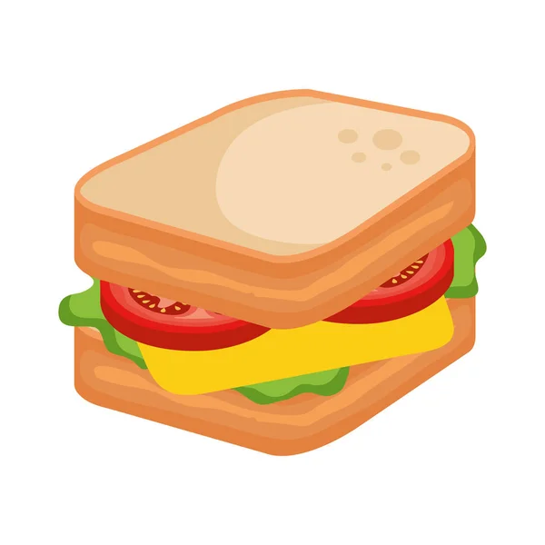 Ikona potraviny čerstvé sendvič — Stockový vektor