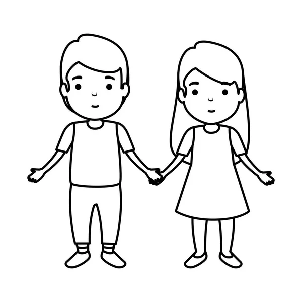 Jóvenes avatares pareja personajes — Vector de stock