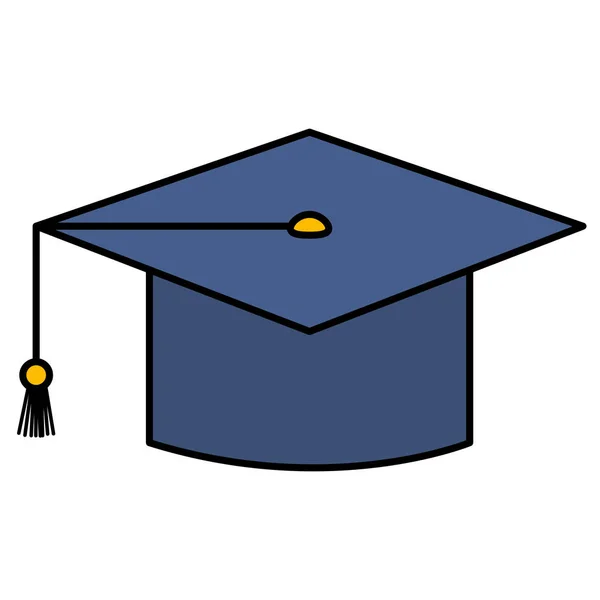 Sombrero de graduación icono aislado — Vector de stock