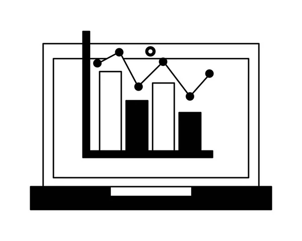 Dizüstü bilgisayar istatistikleri ile — Stok Vektör