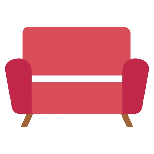 Nappali kanapéval elszigetelt ikon — Stock Vector