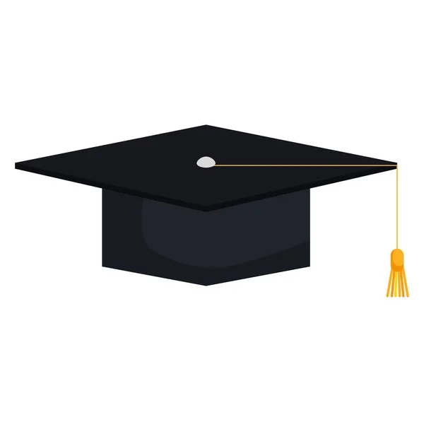 Chapeau de graduation icône isolée — Image vectorielle