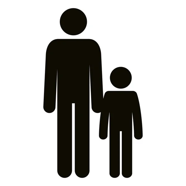 Figur Vater mit Sohn Silhouette Avatare — Stockvektor