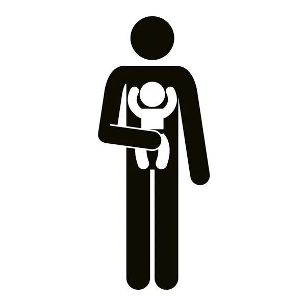 Figura padre con avatar sagoma bambino — Vettoriale Stock