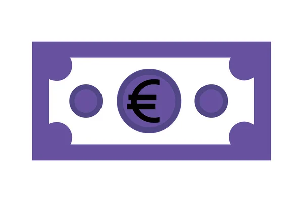 Euro dinero aislado icono — Vector de stock