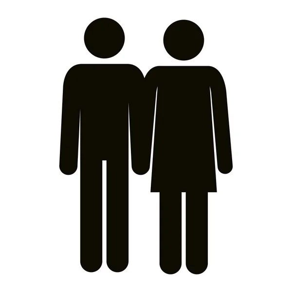 Parents couple silhouette avatars personnages — Image vectorielle