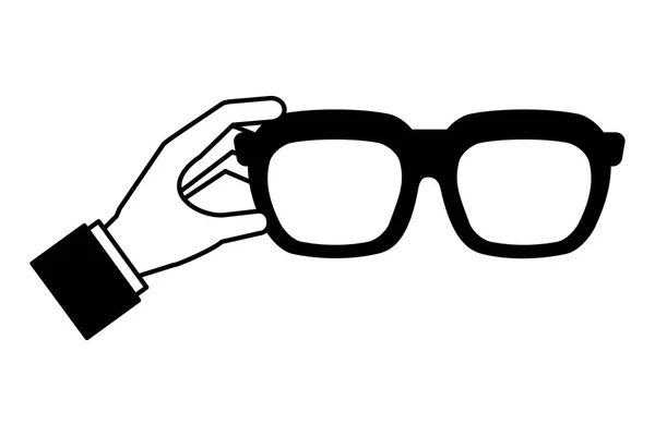 Ruku s ikonou izolované letní sluneční brýle — Stockový vektor