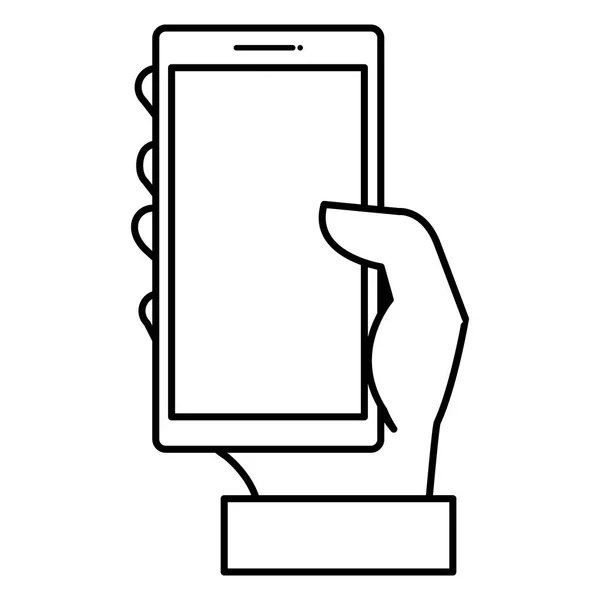 Ruční izolované ikonou smartphone zařízení — Stockový vektor