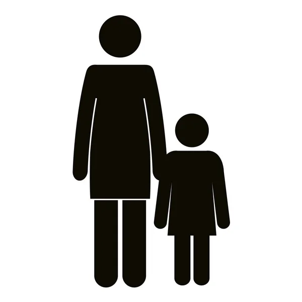 Figura madre con hija silueta avatares — Archivo Imágenes Vectoriales