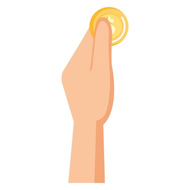 sikke para izole simgesiyle el