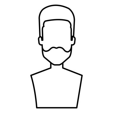 Sakal gömleksiz avatar karakter ile genç adam