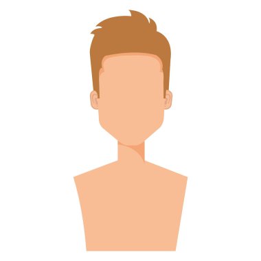 genç adam gömleksiz avatar karakter
