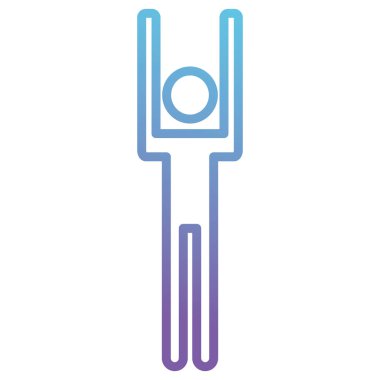 Eller yukarı ile insan figürü siluet