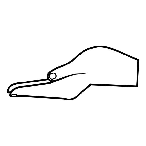Menselijke ontvangende handpictogram — Stockvector