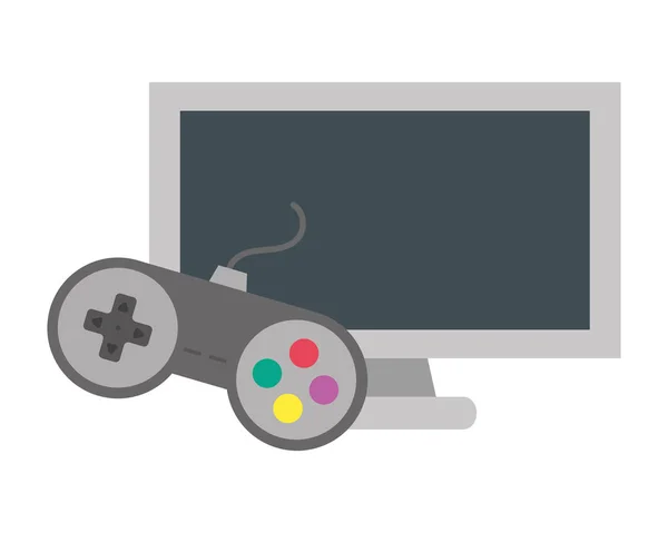 Televisie scherm en video game control — Stockvector