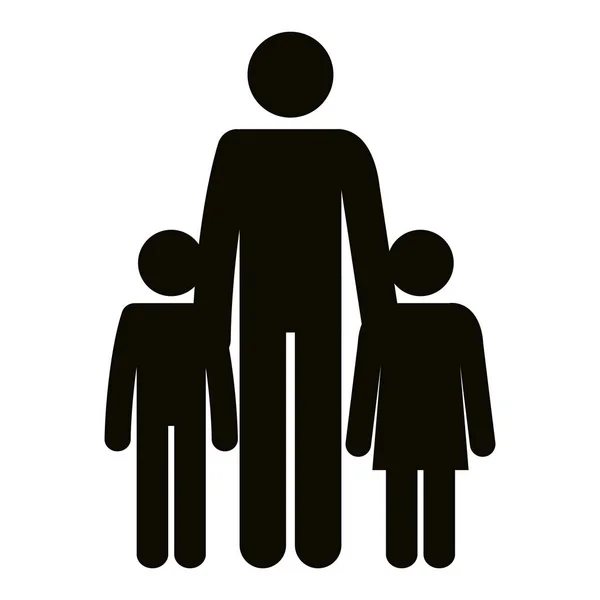 Figura padre con hijo e hija avatares — Vector de stock