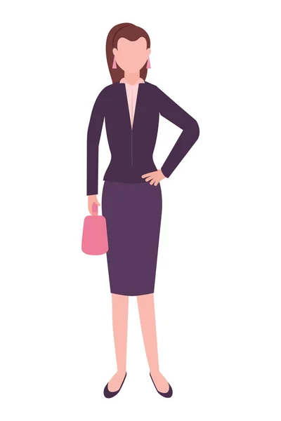Business woman standing character — Stock Vector