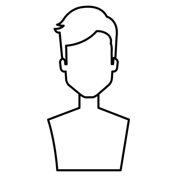 Joven hombre sin camisa carácter avatar — Archivo Imágenes Vectoriales