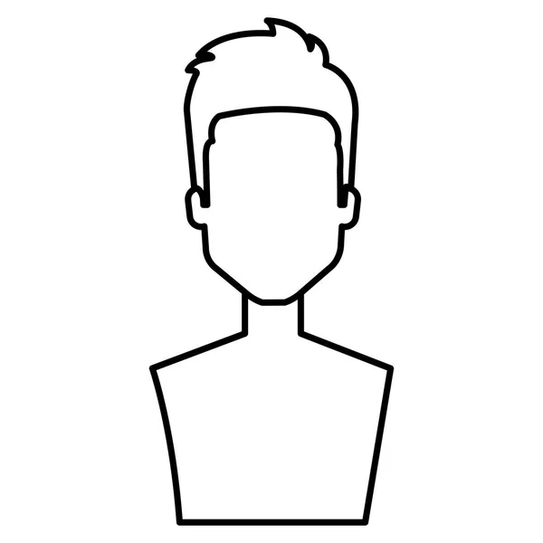 Joven hombre sin camisa carácter avatar — Vector de stock