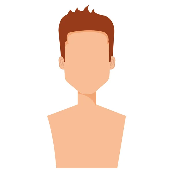Young man shirtless avatar character — Stock Vector