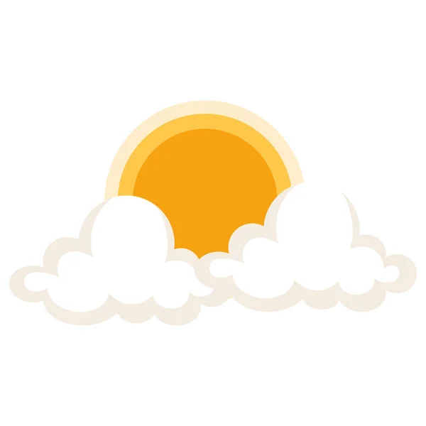 Clouds sky with sun — Stock Vector