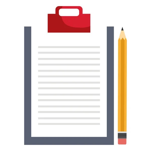 Clipboard checklist with pencil — Stock Vector