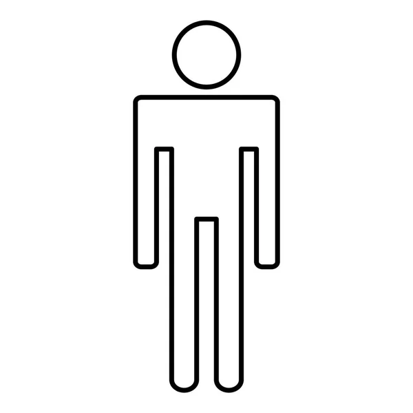 Mänsklig figur silhouette ikonen — Stock vektor