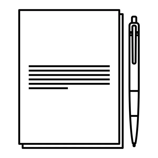 Paper document with pen — Stock Vector