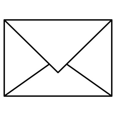 Zarf posta izole simgesi