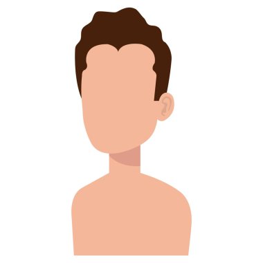 genç adam gömleksiz avatar karakter