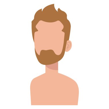 Sakal gömleksiz avatar karakter ile genç adam