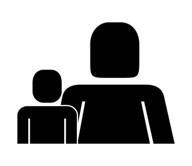 anne figürü ile oğlu siluet