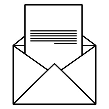 Zarf posta izole simgesi