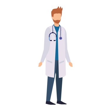 Steteskop karakteri olan profesyonel bir doktor.