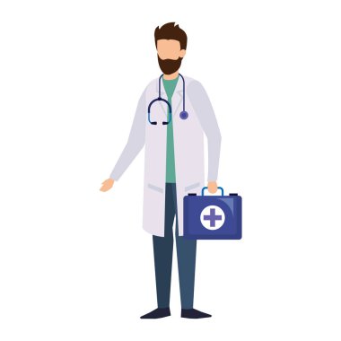Doktor stetoskop ve tıbbi kiti ile