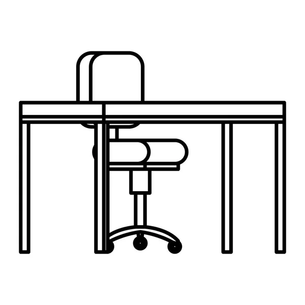 Kancelářská židle stůl dřevěný — Stockový vektor
