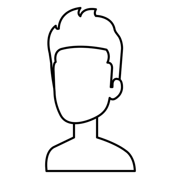 Νεαρός άνδρας shirtless avatar χαρακτήρων — Διανυσματικό Αρχείο