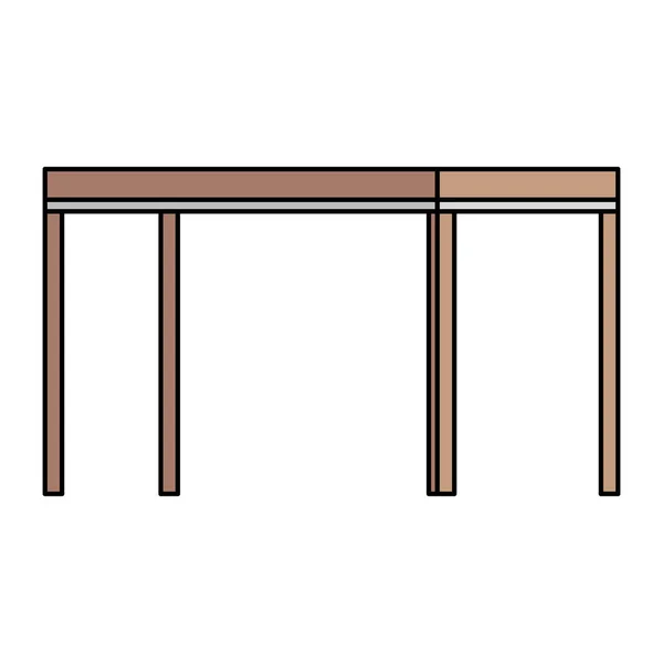 Mesa icono aislado de madera — Vector de stock