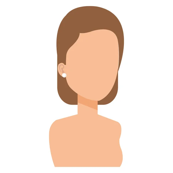 Hermosa y joven mujer sin camisa carácter — Vector de stock