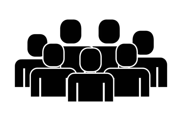 Az emberek csapatmunka silhouette csoport — Stock Vector
