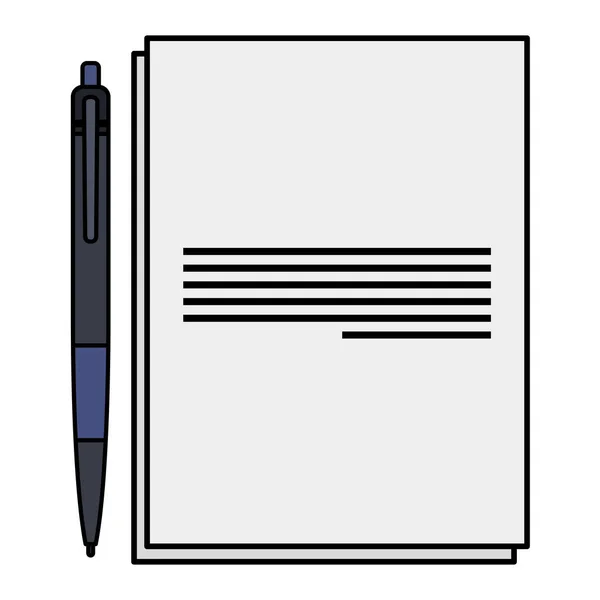 Tištěný dokument s perem — Stockový vektor