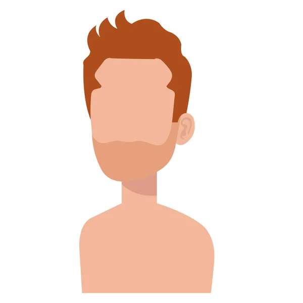 Junger Mann mit Bart und ohne Avatarfigur — Stockvektor